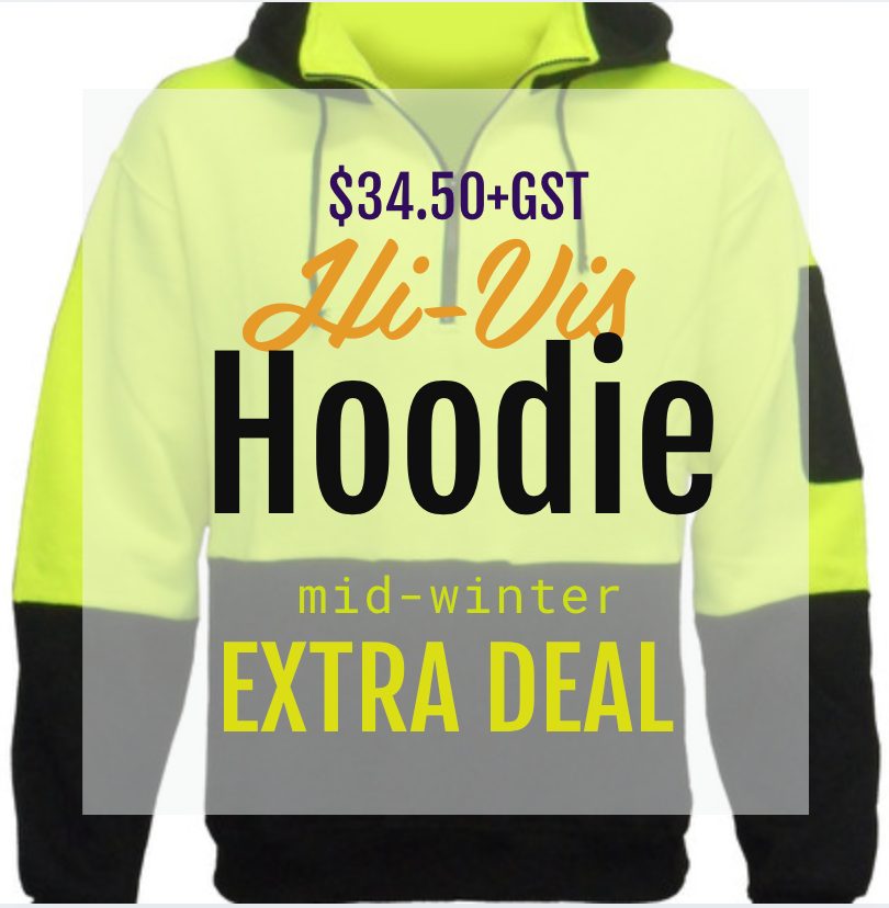 $34.50+GST Hi-Viz Pullover Hoodie Mid Winter Special